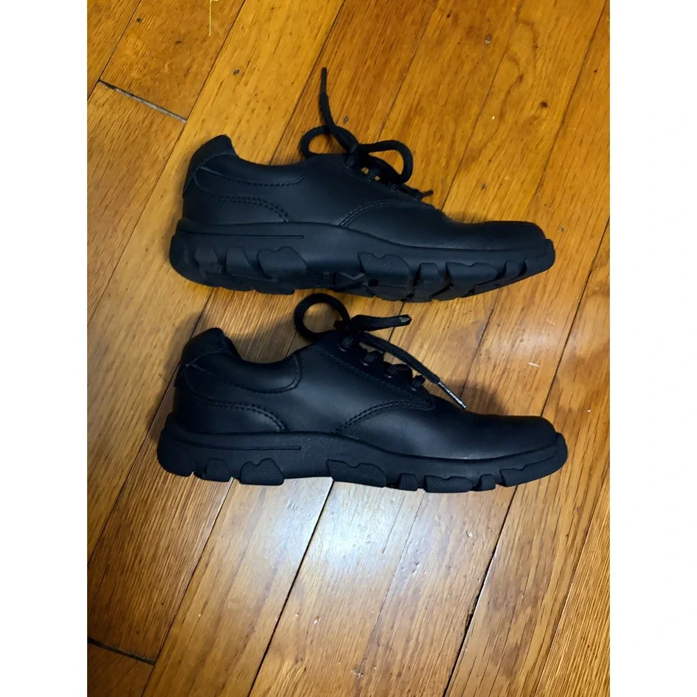 Hush Puppies Kids Black Leather Lace Up Dress Shoes‎ Memory Foam Insole